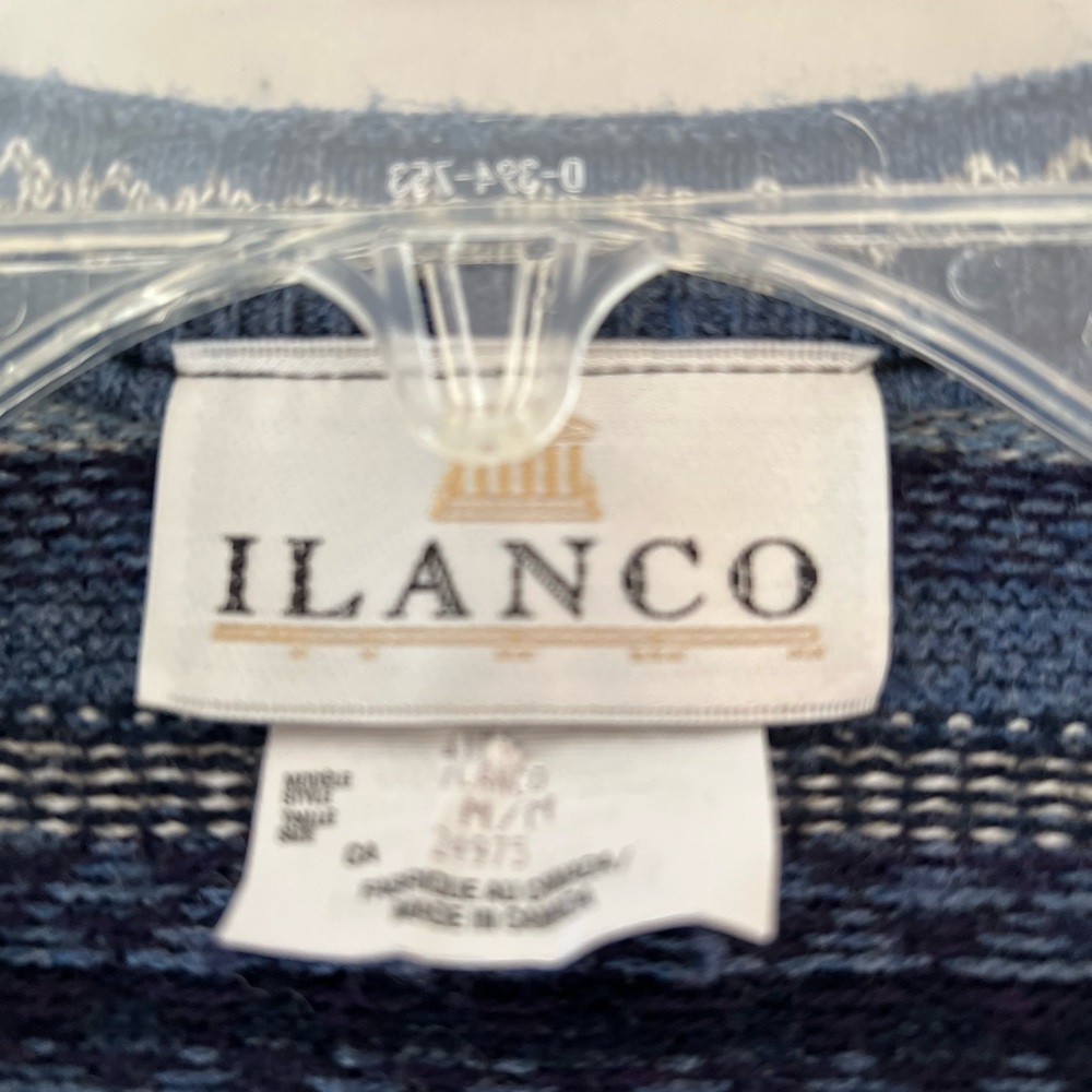 Ilanco Cardigan Sweater blue tones sz M vintage - Picture 2 of 6